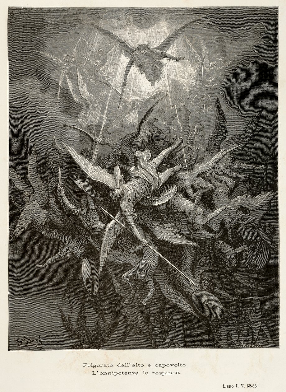 La chute des anges, scène de Paradis Perdu - Gustave Dore