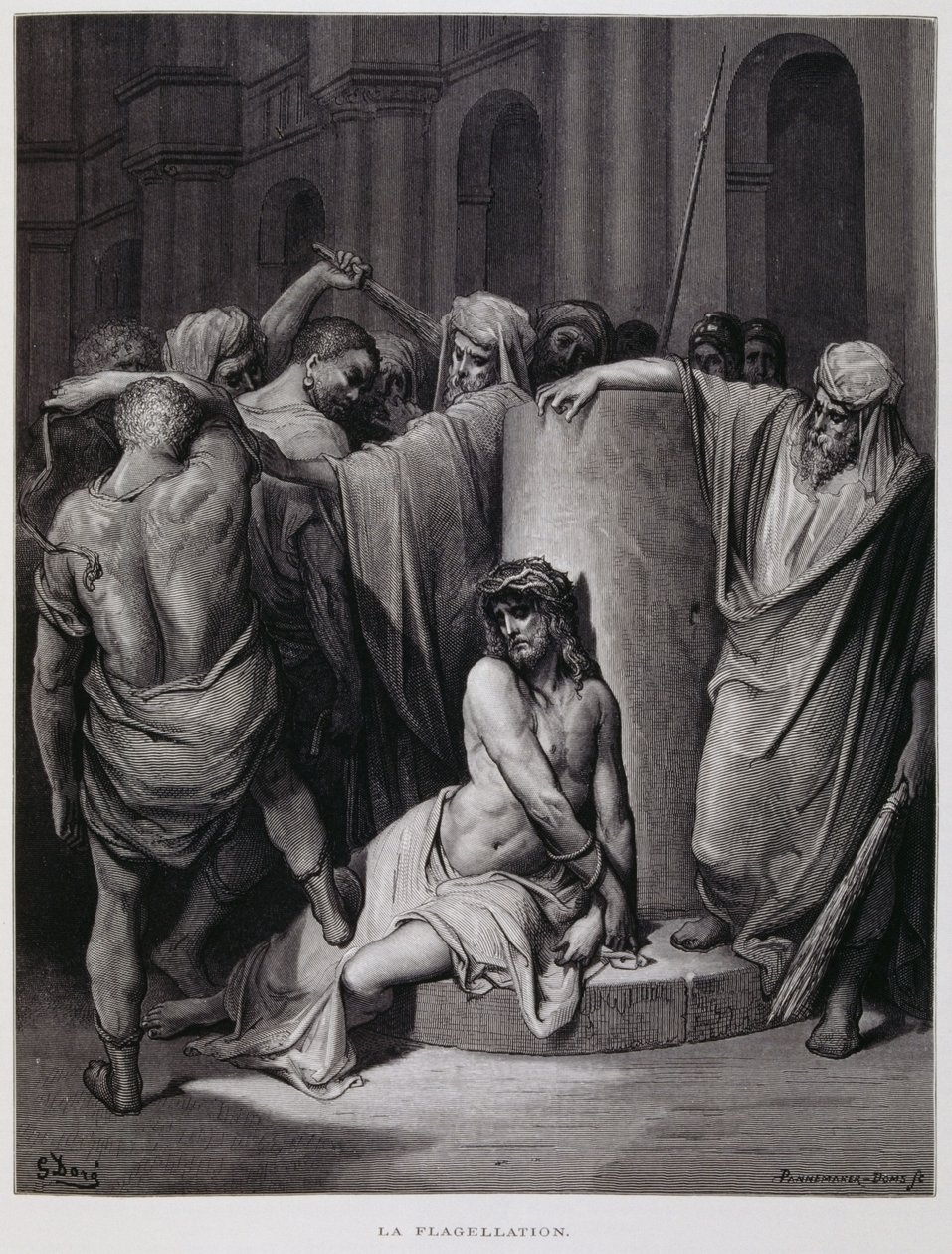 La flagellation du Christ ; Illustration de la Bible de Doré - Gustave Dore