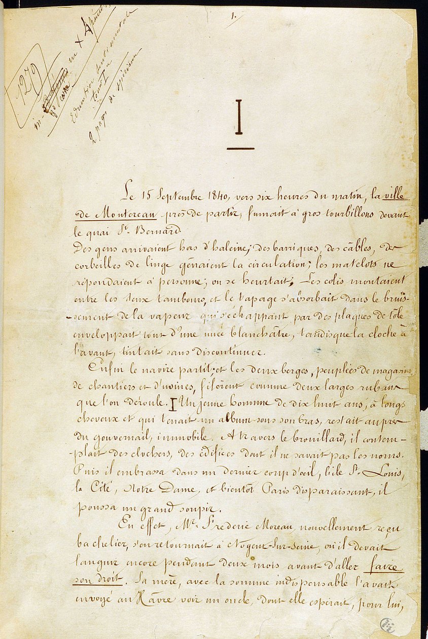 Première page du manuscrit de « L