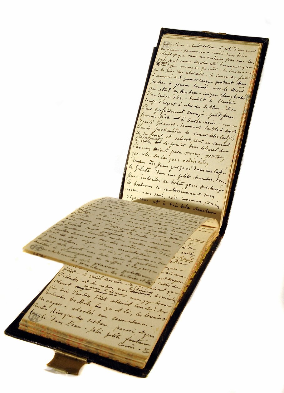 Livre de voyage de Gustave Flaubert (1821-1880), écrivain français, bibliothèque historique de la - Gustave Flaubert