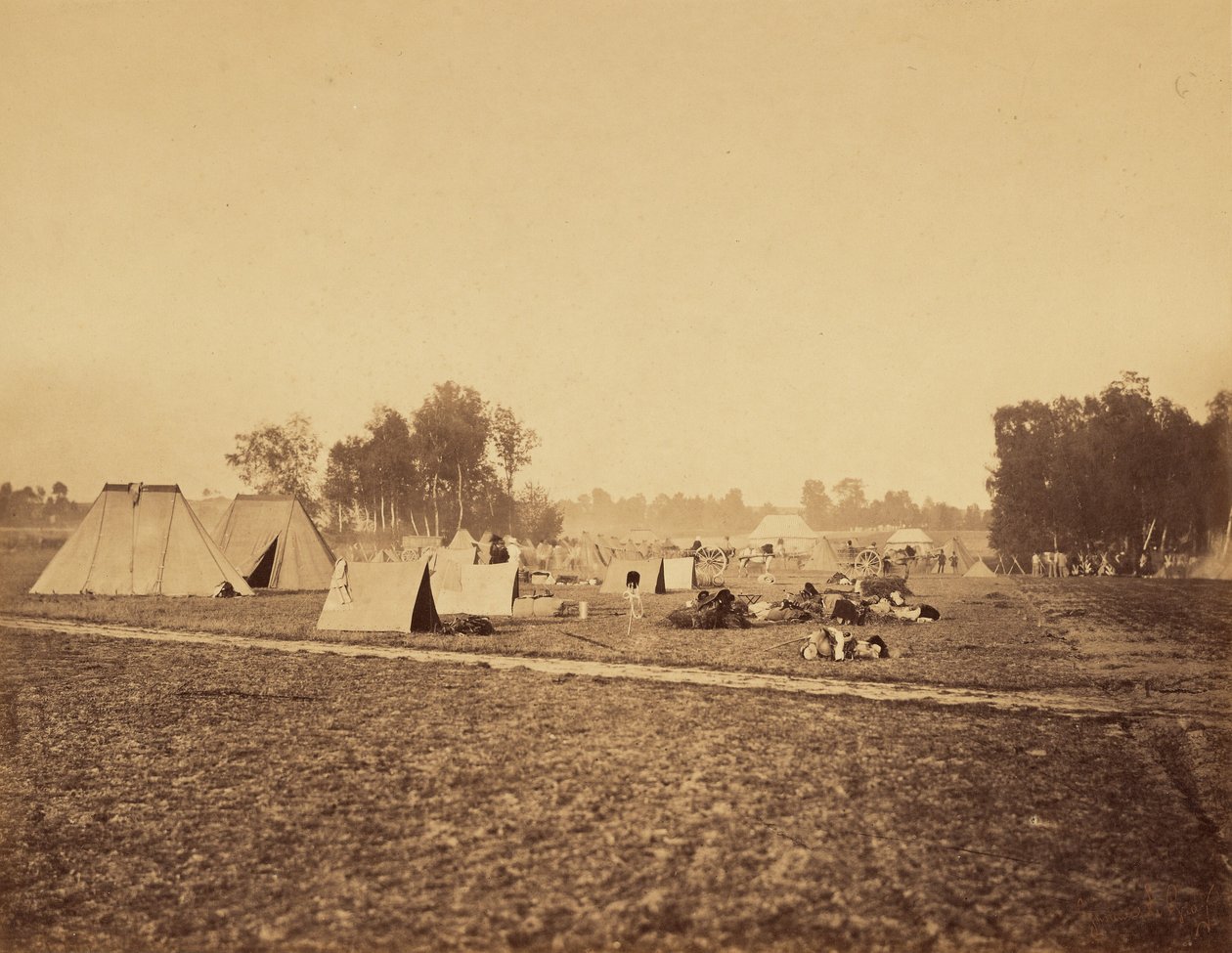 [Tentes et matériel militaire, Camp de Chalons] - Gustave Le Gray