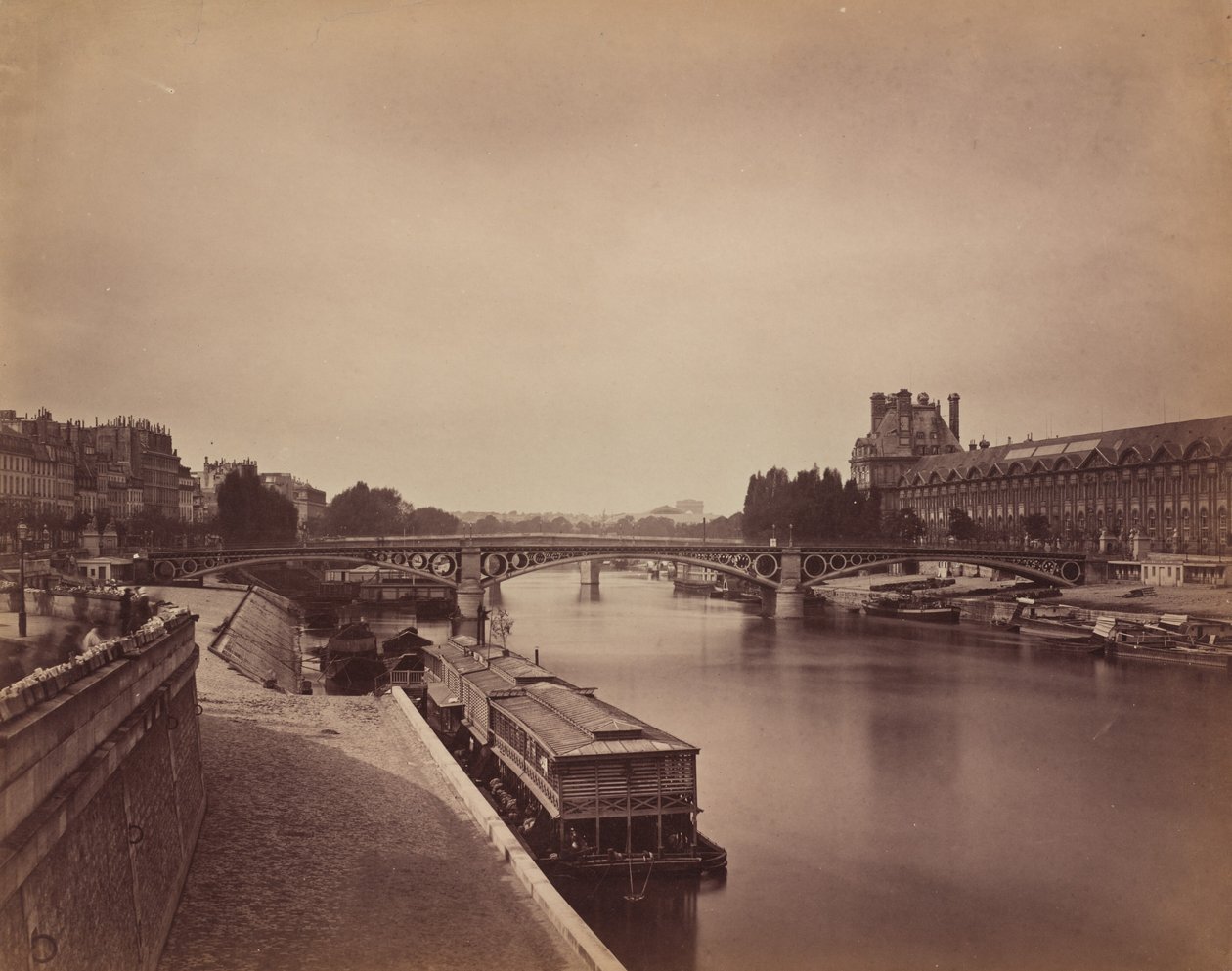 Le Pont du Carrousel, Paris : Vue vers l
