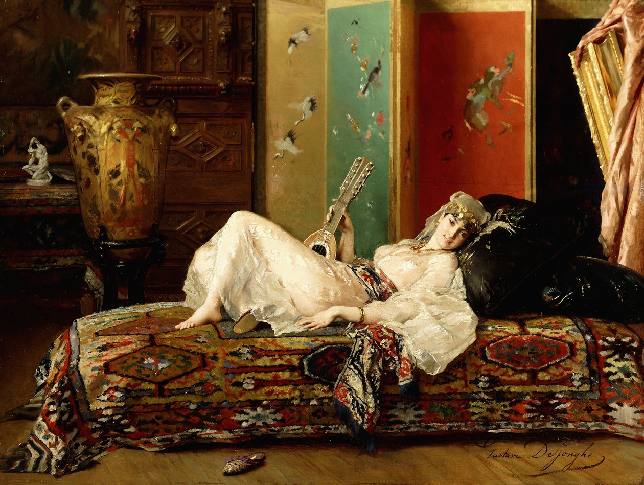 Une odalisque allongée - Gustave Léonard de Jonghe