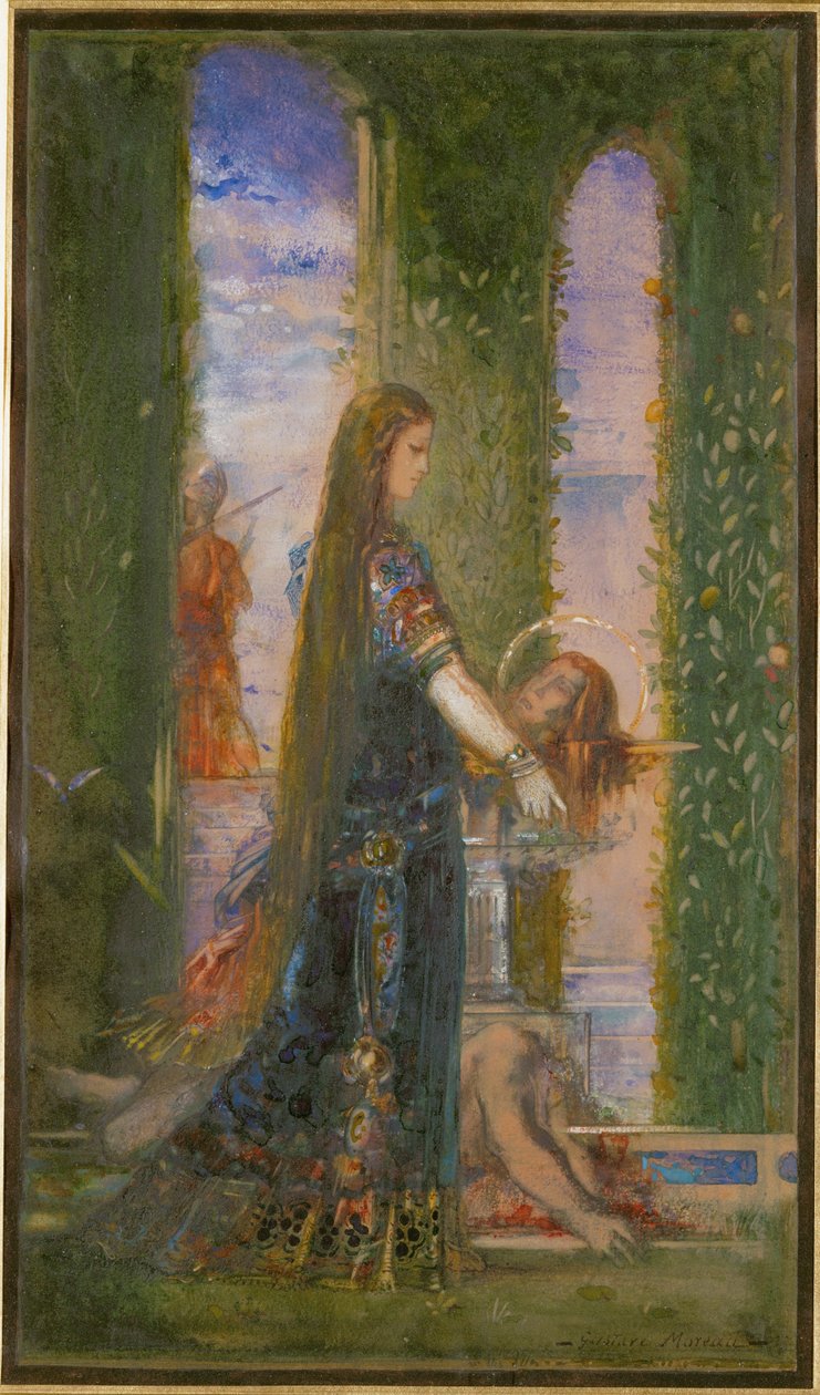 Salomé dans le jardin, ou Salomé portant la tête de saint Jean-Baptiste (aquarelle et gouache sur papier) - Gustave Moreau