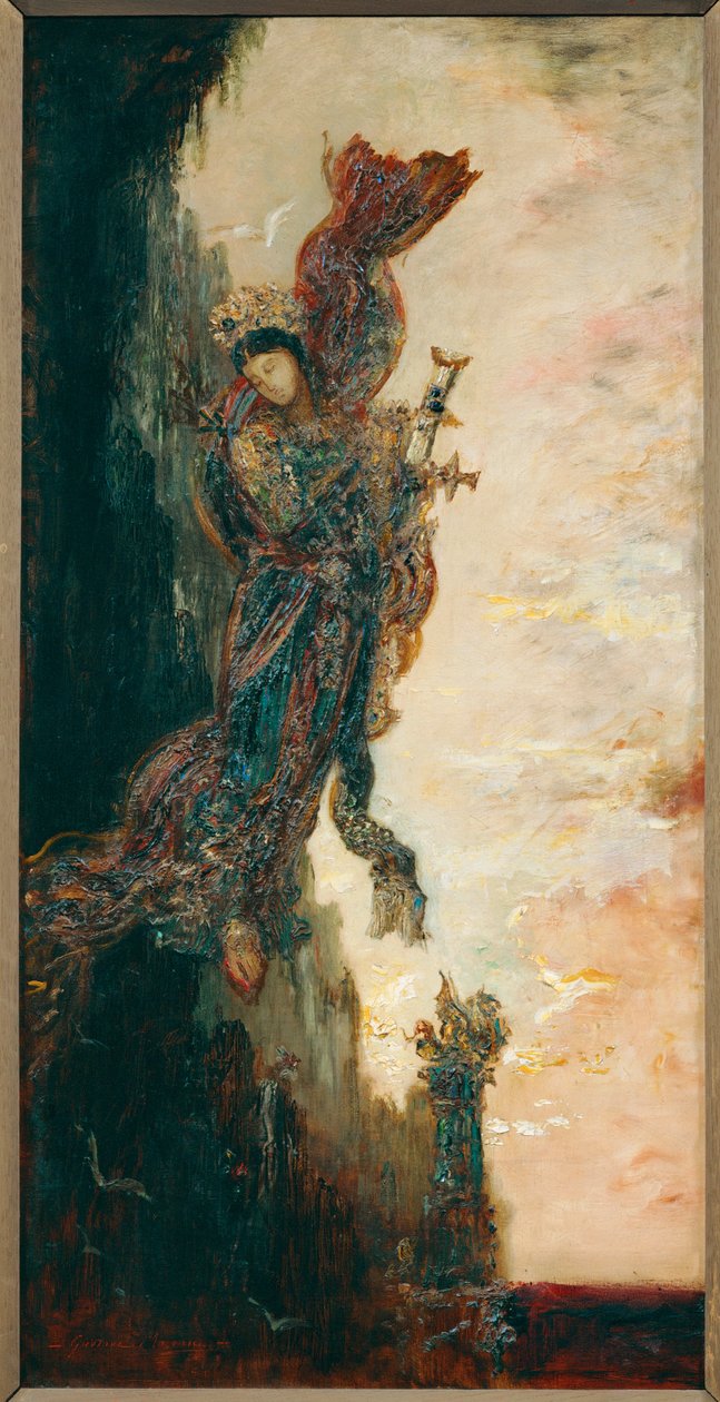 Sappho, en train de tomber (peinture sur toile) - Gustave Moreau