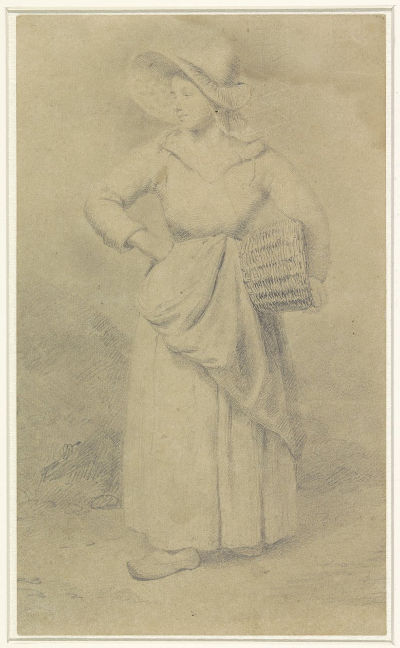 Servante debout avec un panier sous le bras - Gustave Wappers