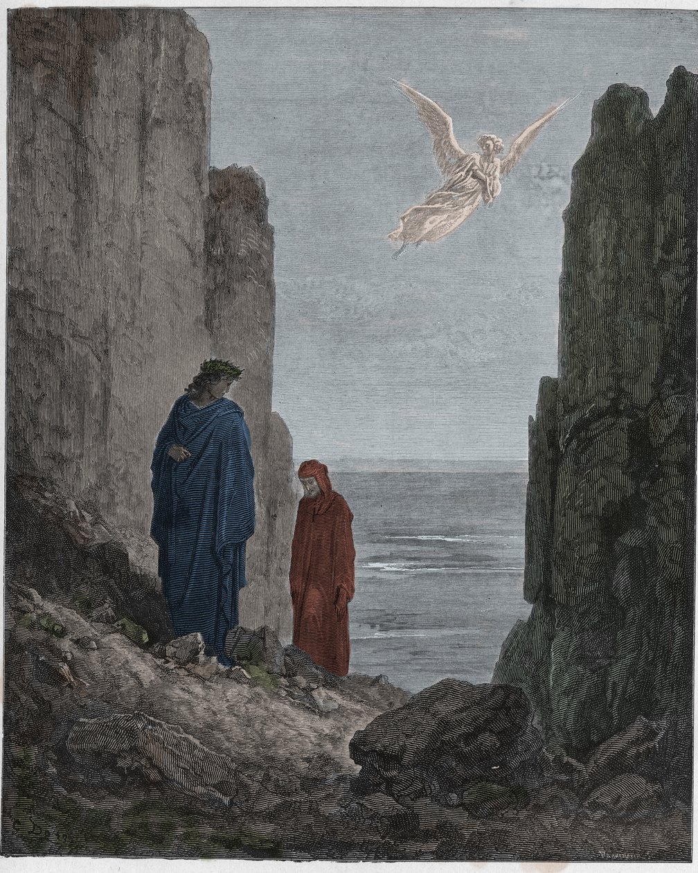 Purgatorio, Chant 19 : Les poètes montent au cinquième cercle, illustration de La Divine Comédie de Dante Alighieri, 1885 - Gustave after Dore