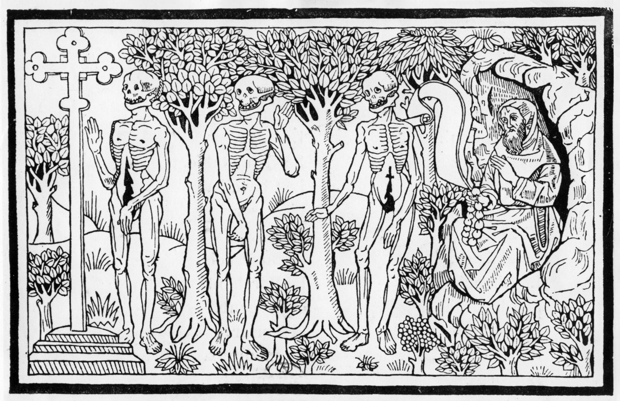 Illustration de la Danse Macabre, publiée à Paris, 1485 - Guy Marchant