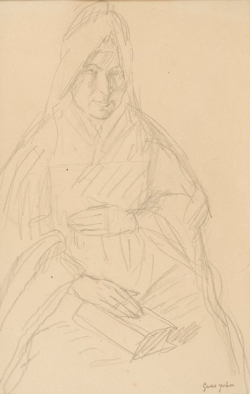 Étude pour Mère Poussepin assise à une table, vers 1915 - Gwen John