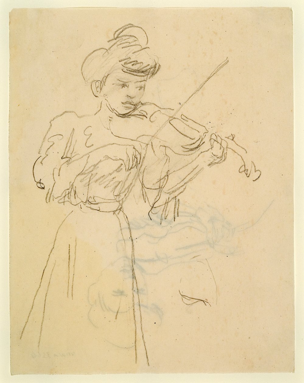 Femme debout jouant du violon - Gwen John