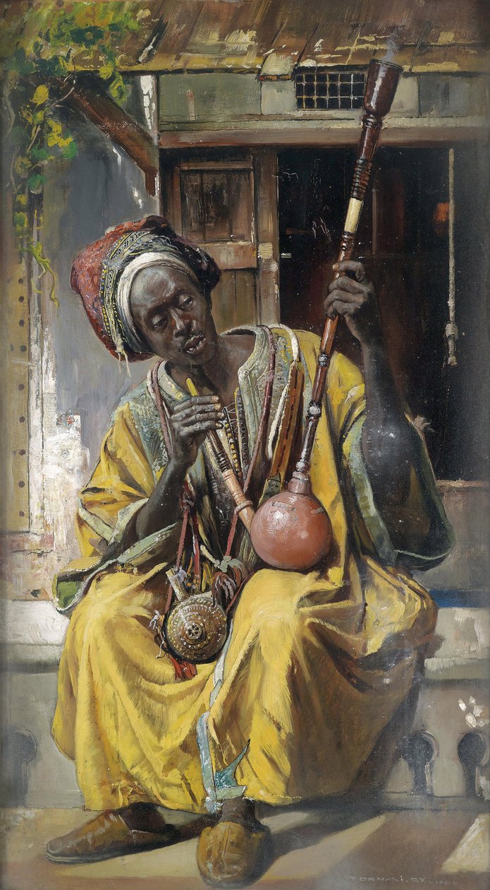 Fumeur de pipe à eau (narghilé) - Gyula Tornai