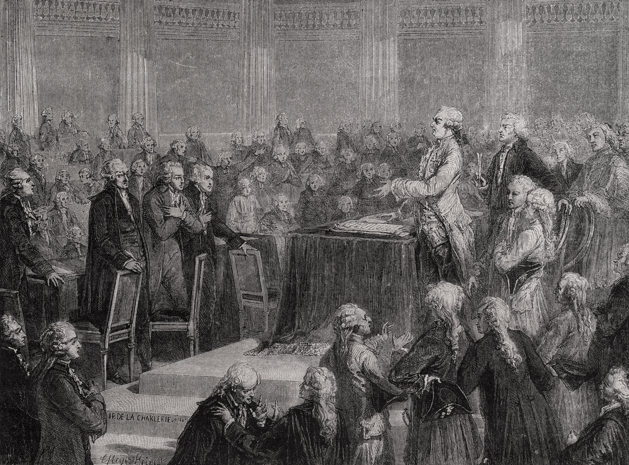 Le roi Louis XVI (1754-93) accepte et jure la Constitution, 14 septembre 1791 - H. de la Charlerie