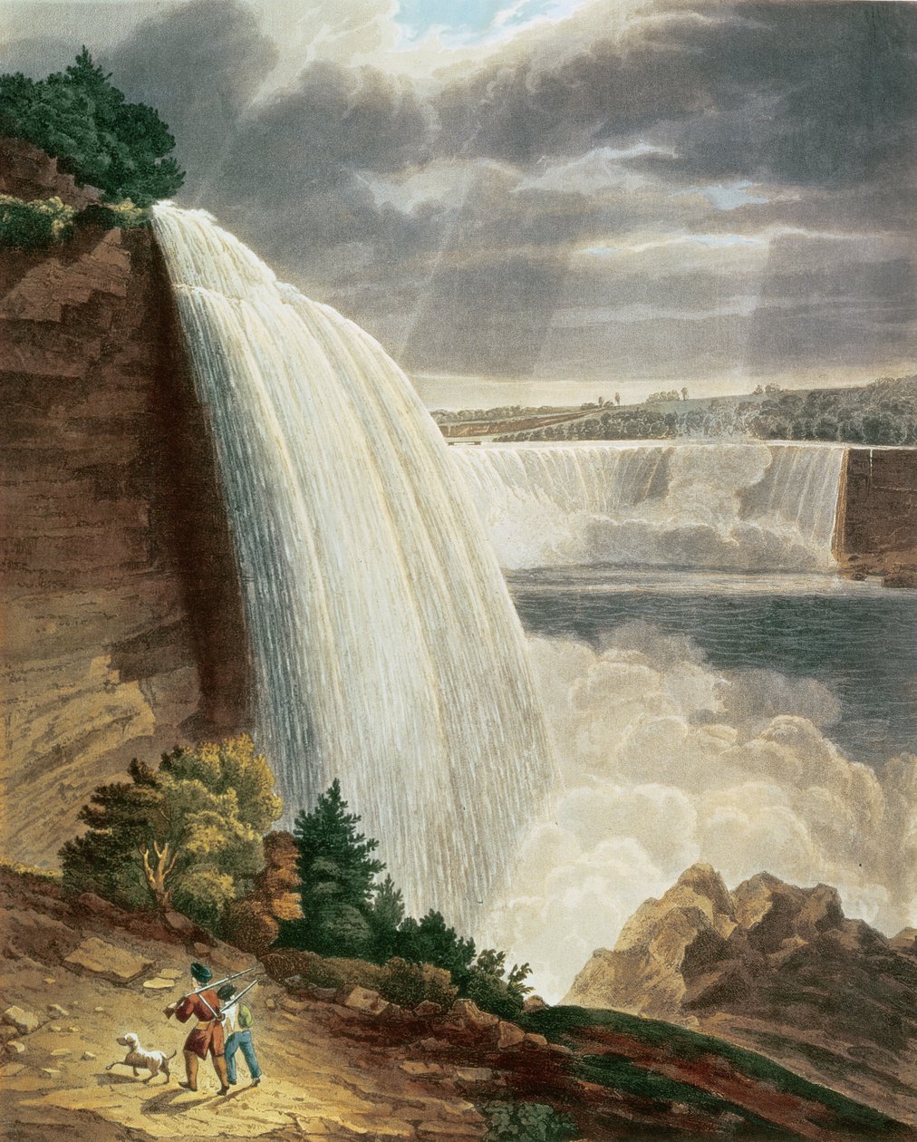 Chutes du Niagara, partie de la chute américaine depuis le pied de l