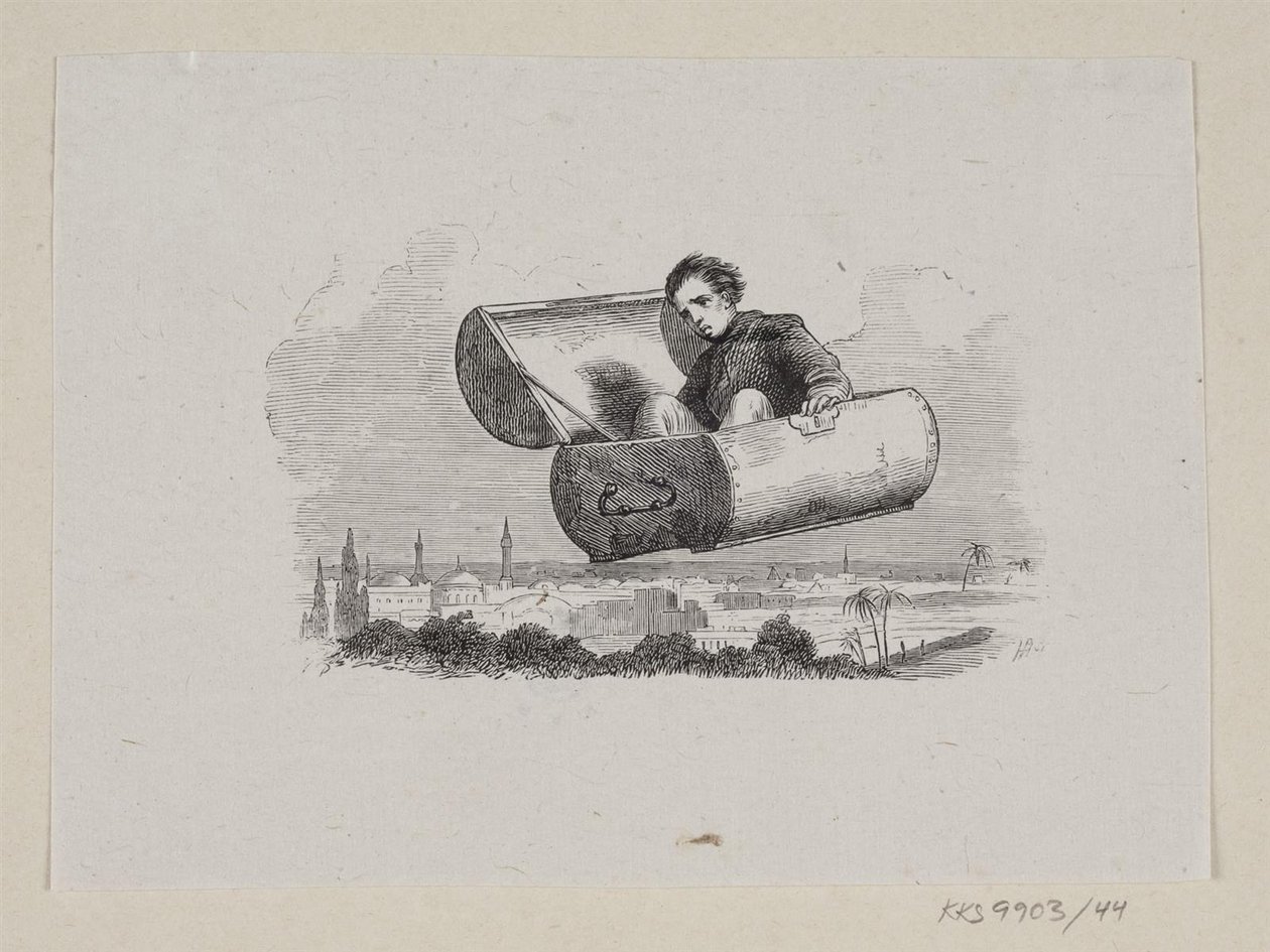 Illustration pour "La malle volante" dans H.C. Andersen, "Contes et histoires", Tome 1 - H.P. Hansen