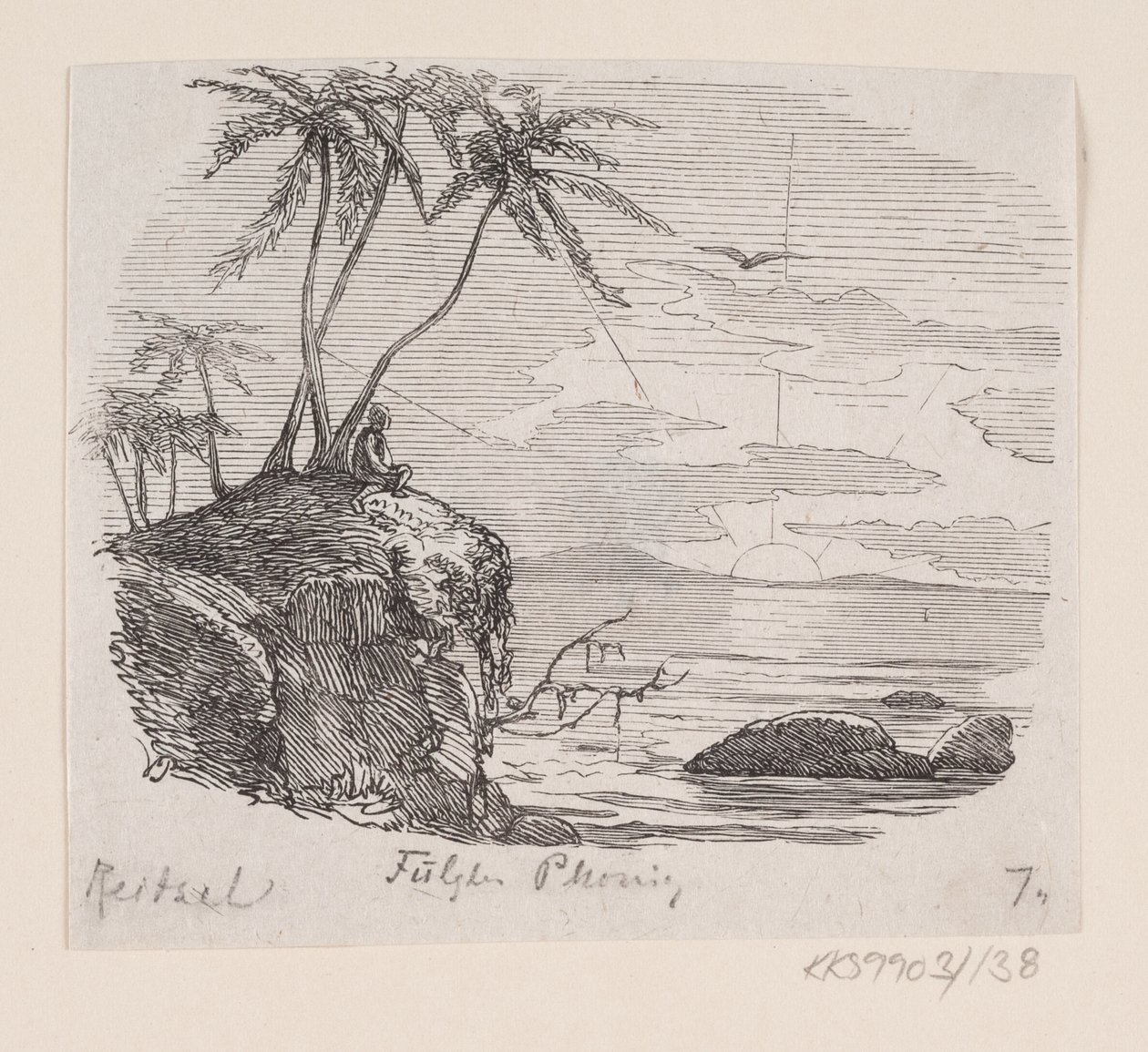 Illustration pour "Fugl Phénix" dans H.C. Andersen, "Contes et histoires", Tome 2 - H.P. Hansen