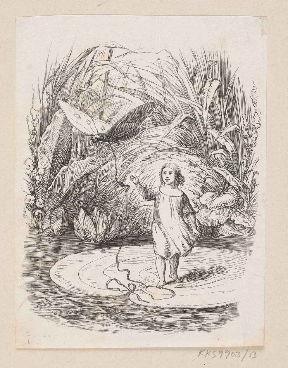 Illustration de "Poucette" dans H.C. Andersen, "Contes et histoires", Tome 1 - H.P. Hansen