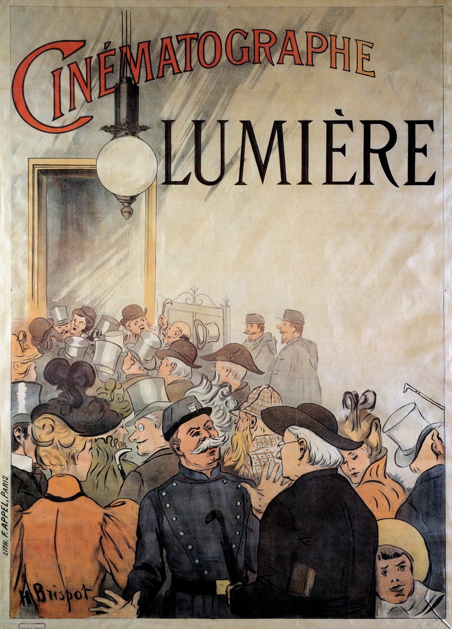 Affiche pour le cinématographe des frères Lumière au Grand Café en décembre 1895 (illustration) - H. Brispot