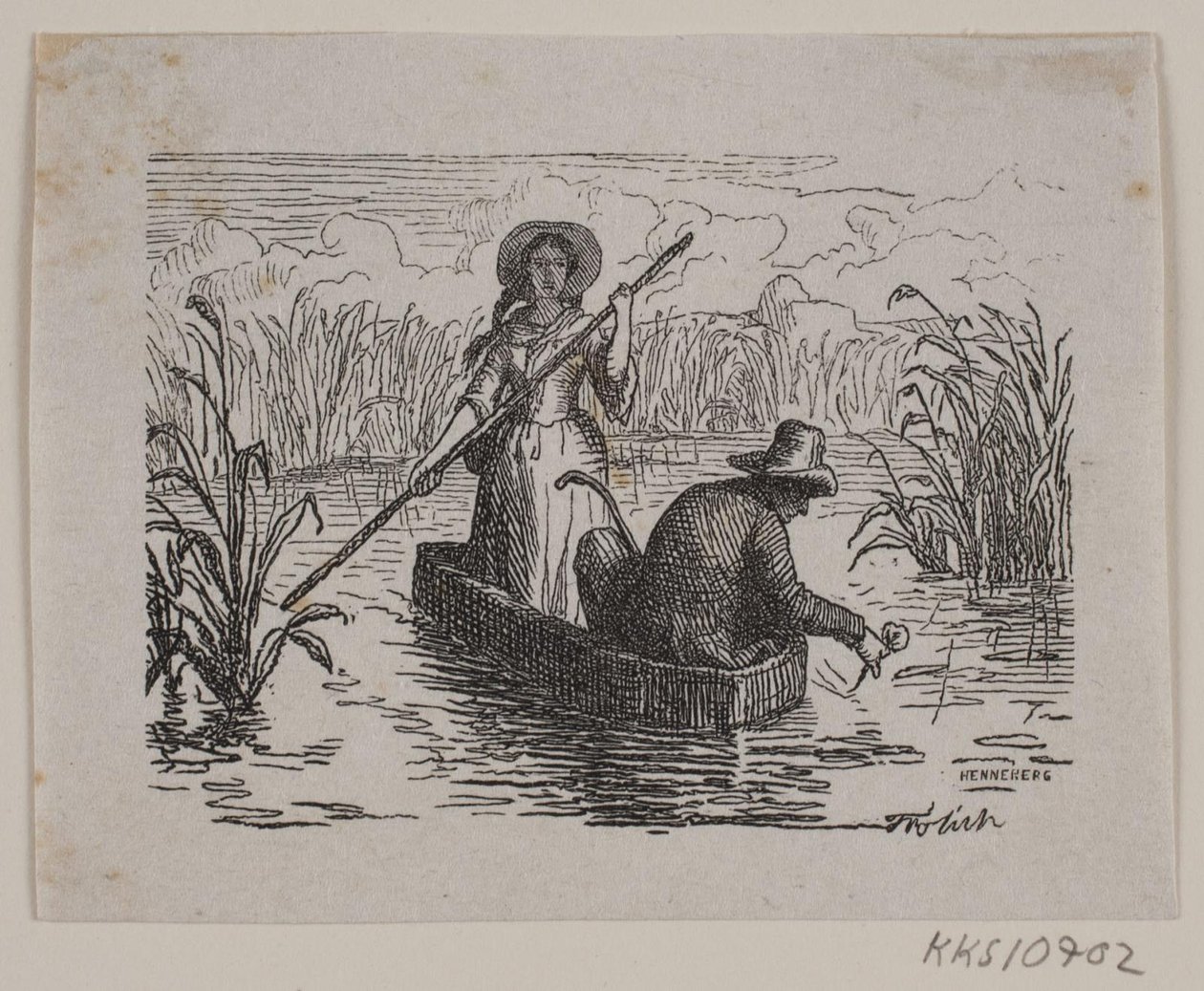 Illustration pour T. A. Becker, "Ringen på Hastrup" - H. C. Henneberg