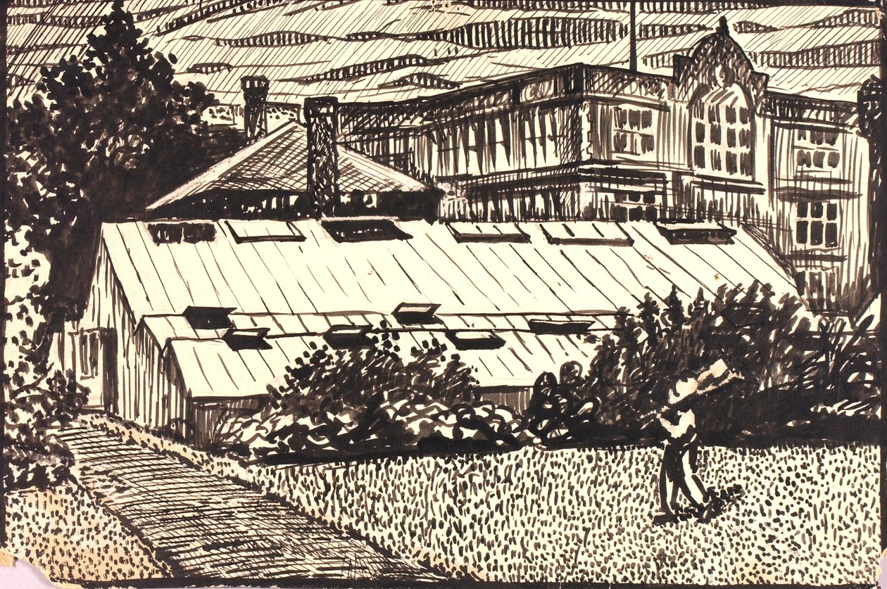Sans titre (figure et bâtiments) - H. Lyman Sayen