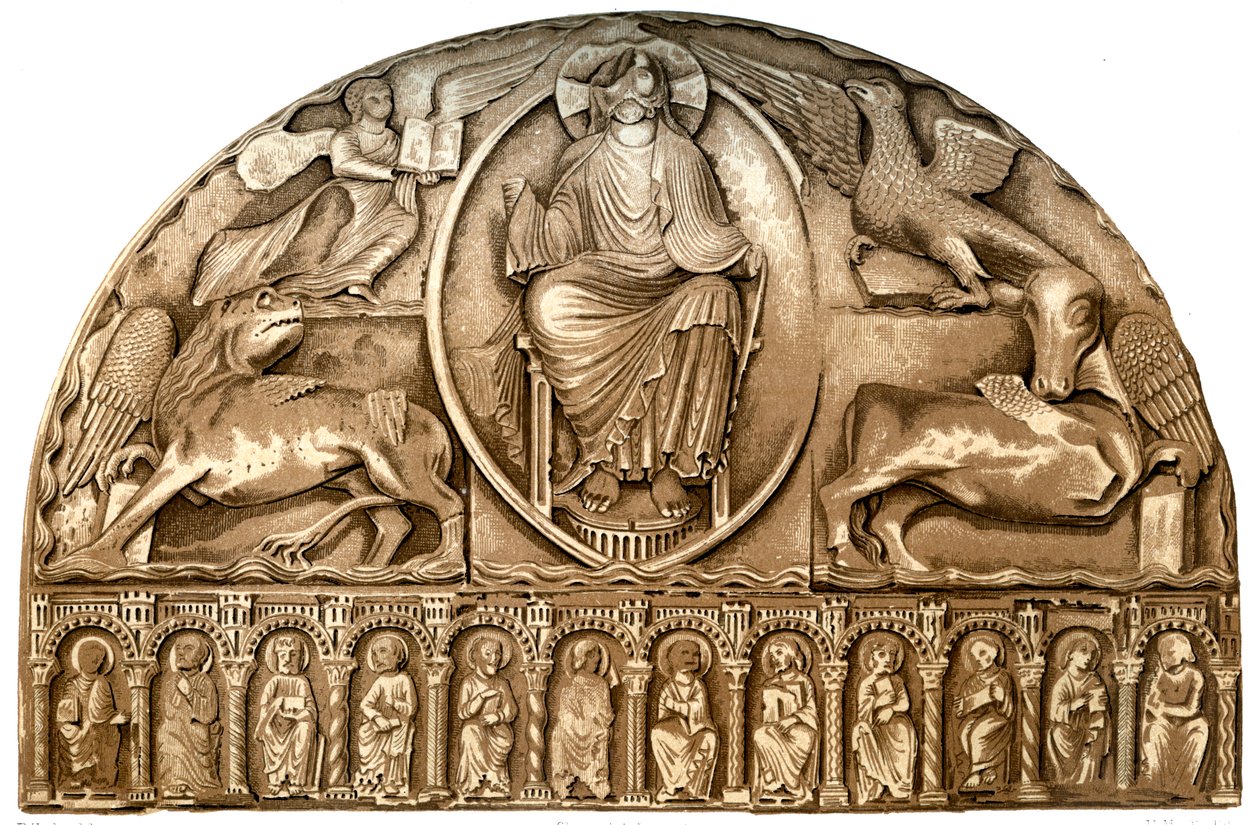 Décoration extérieure de la cathédrale du Mans, Le Mans, France, 15e siècle 1849 - H. Moulin