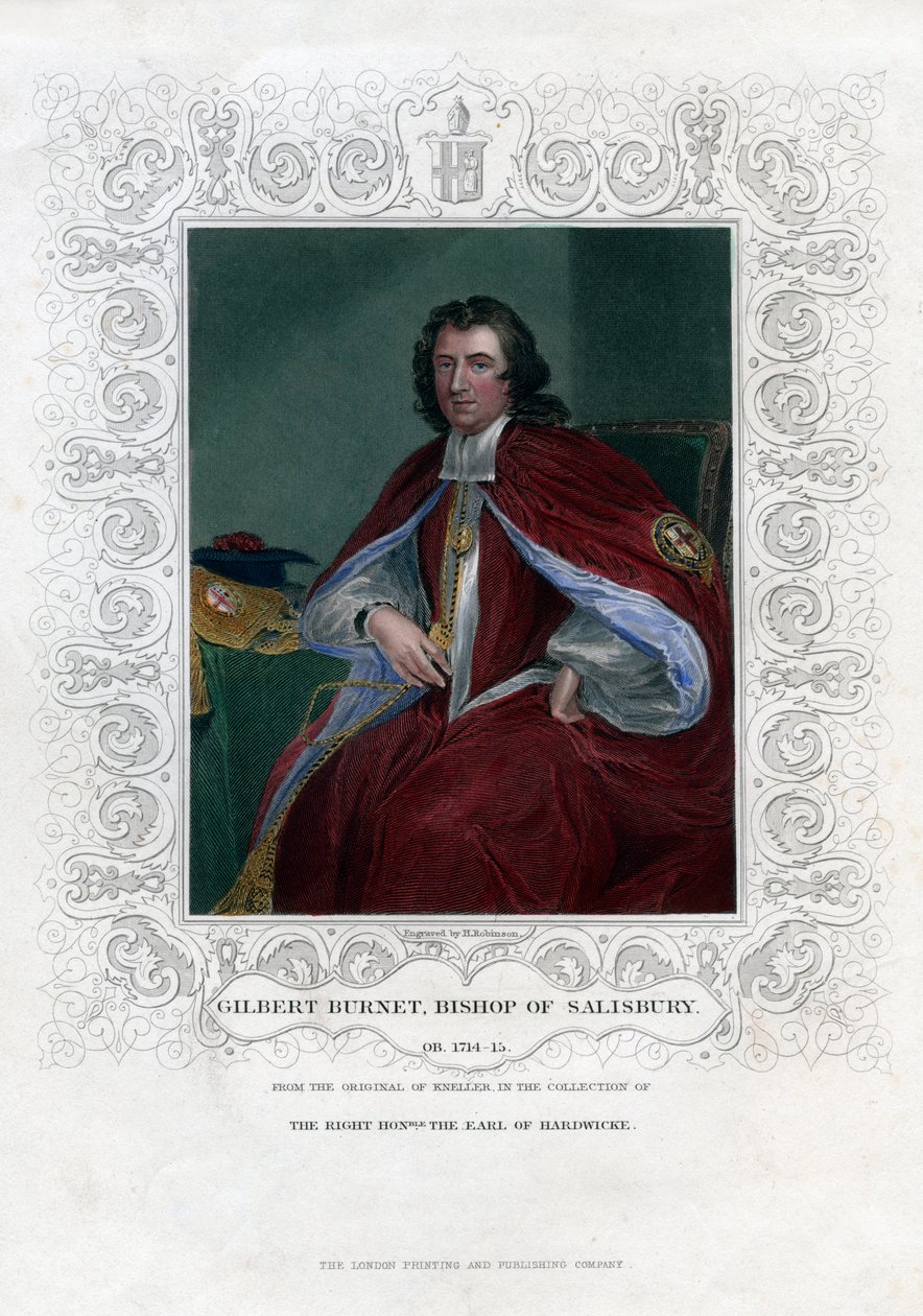 Gilbert Burnet, théologien et historien écossais, 19ème siècle - H. Robinson