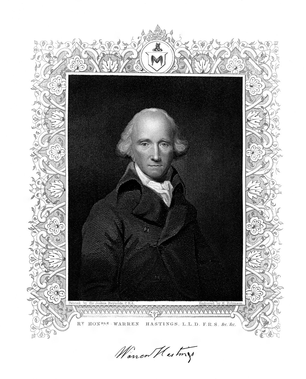 Warren Hastings, administrateur anglais en Inde, 19ème siècle - H. Robinson