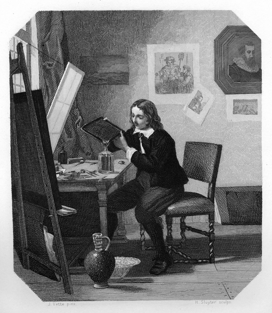 Cornelis Visscher, graveur néerlandais du 17ème siècle, c1870 - H. Sluyter