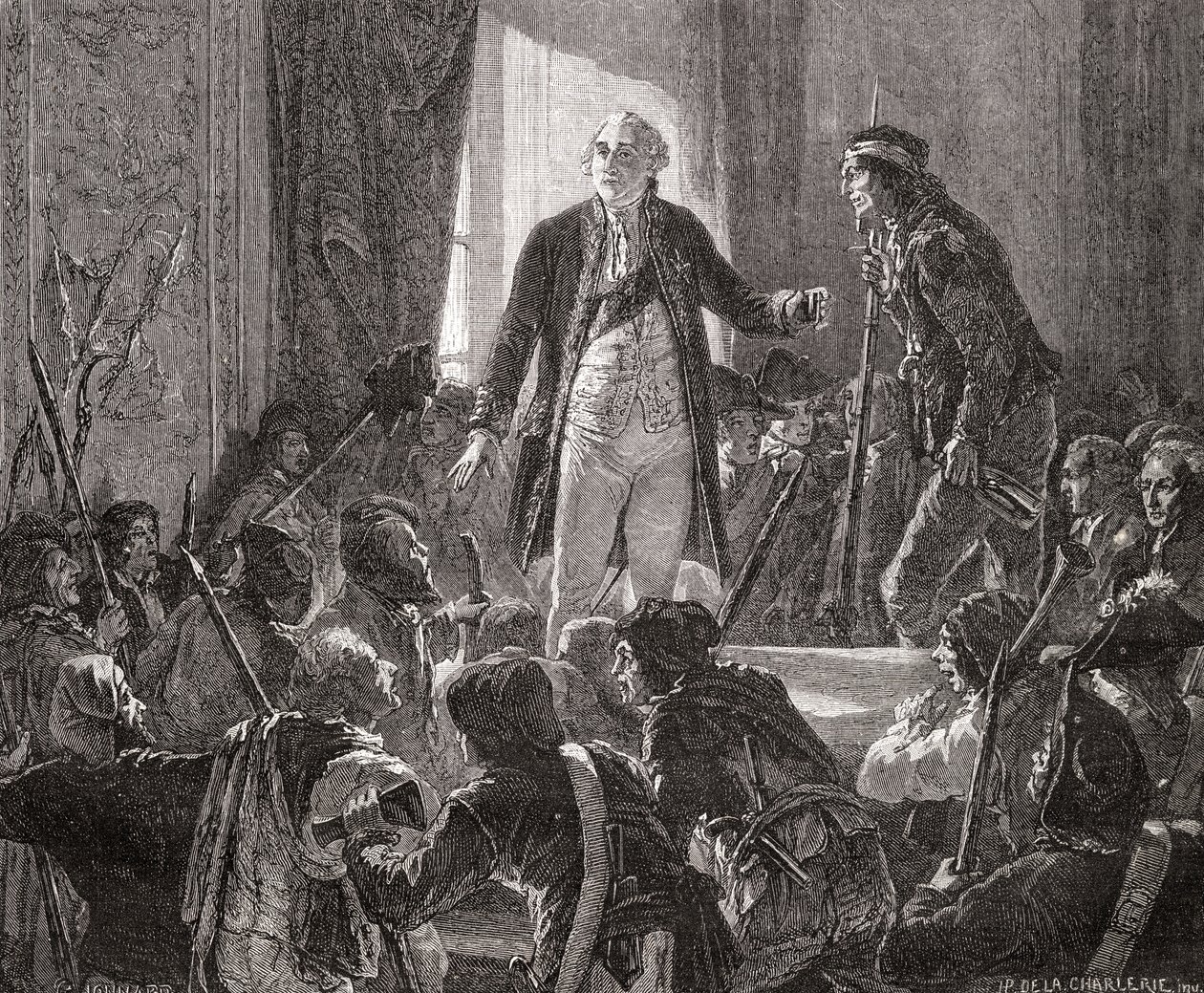 Le roi Louis XVI (1754-93) boit à la santé de la nation, 20 juin 1792 - H. de la Charlerie