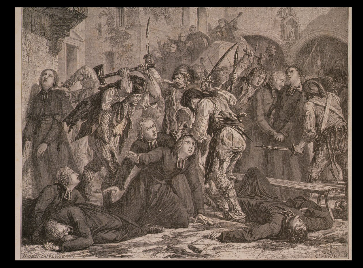 Le Massacre des prêtres en septembre 1792, gravé par Charles Maurand - H. de la Charlerie