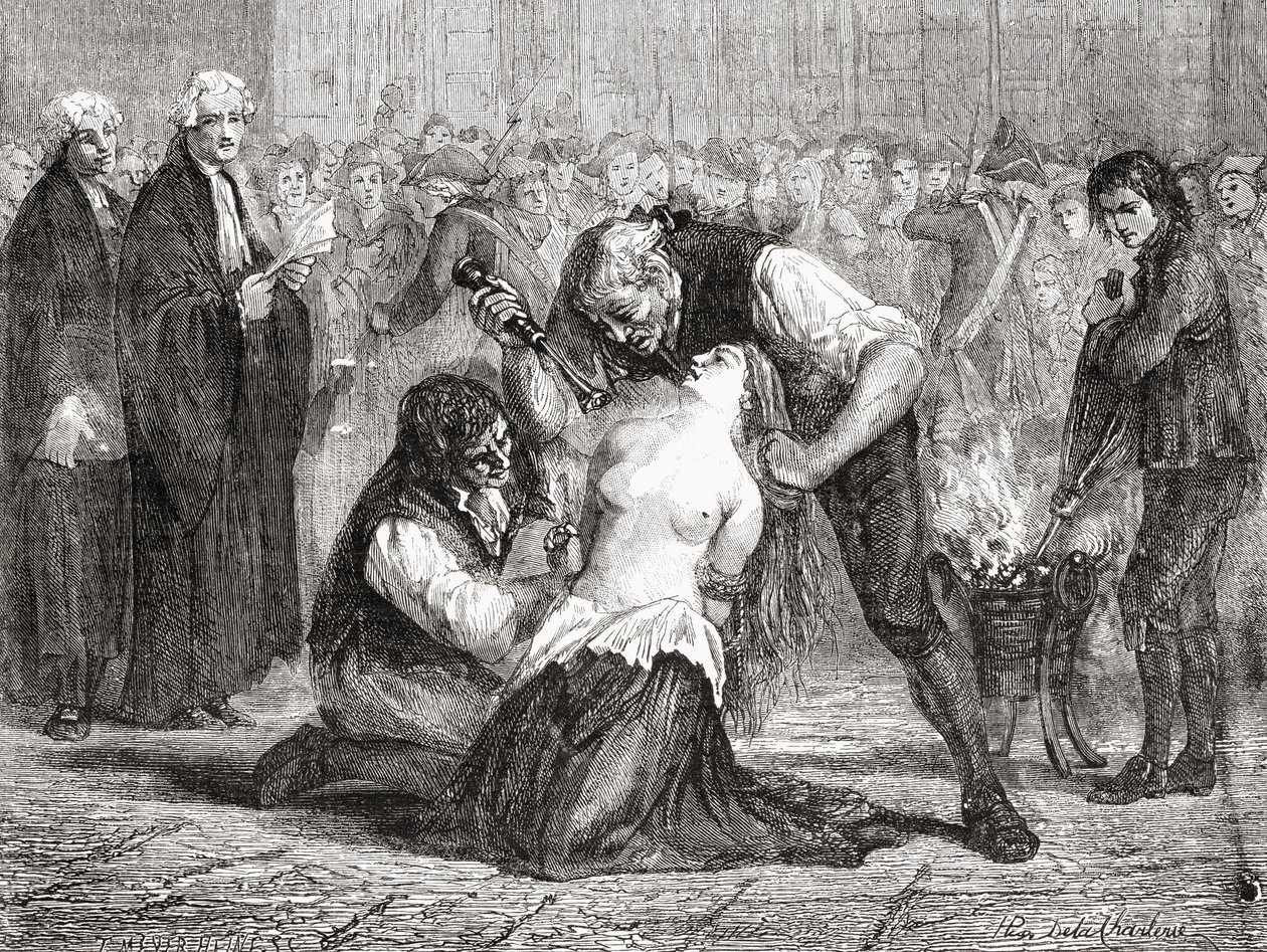 La torture de Madame de la Motte, gravée par Meyer-Heine, de 