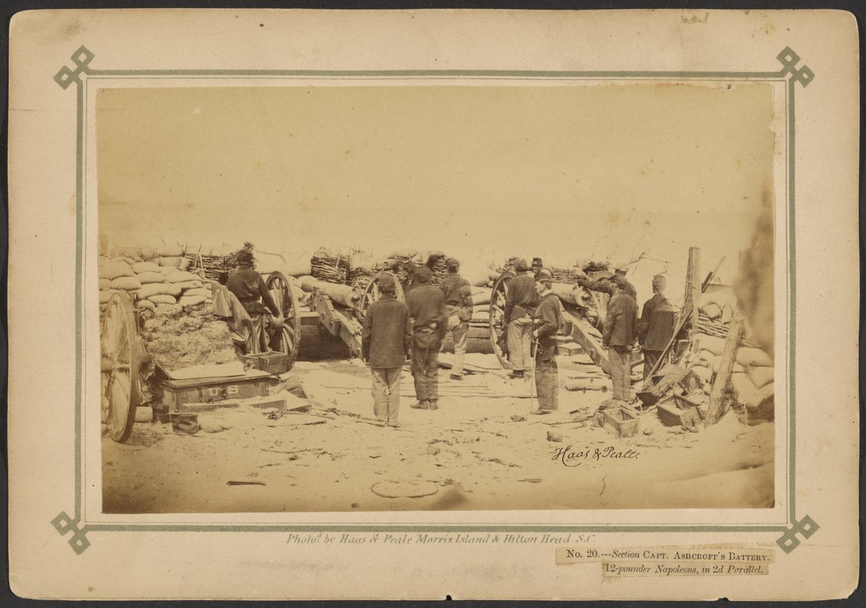 Section Batterie du capitaine Ashcroft, Napoléons de 12 livres, en 2e parallèle. - Haas and Peale