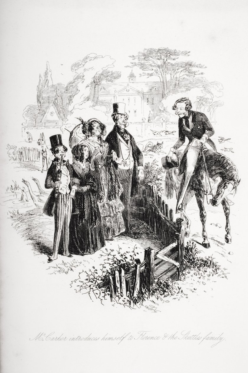 M. Carker se présente à Florence et à la famille Skettles, illustration de 