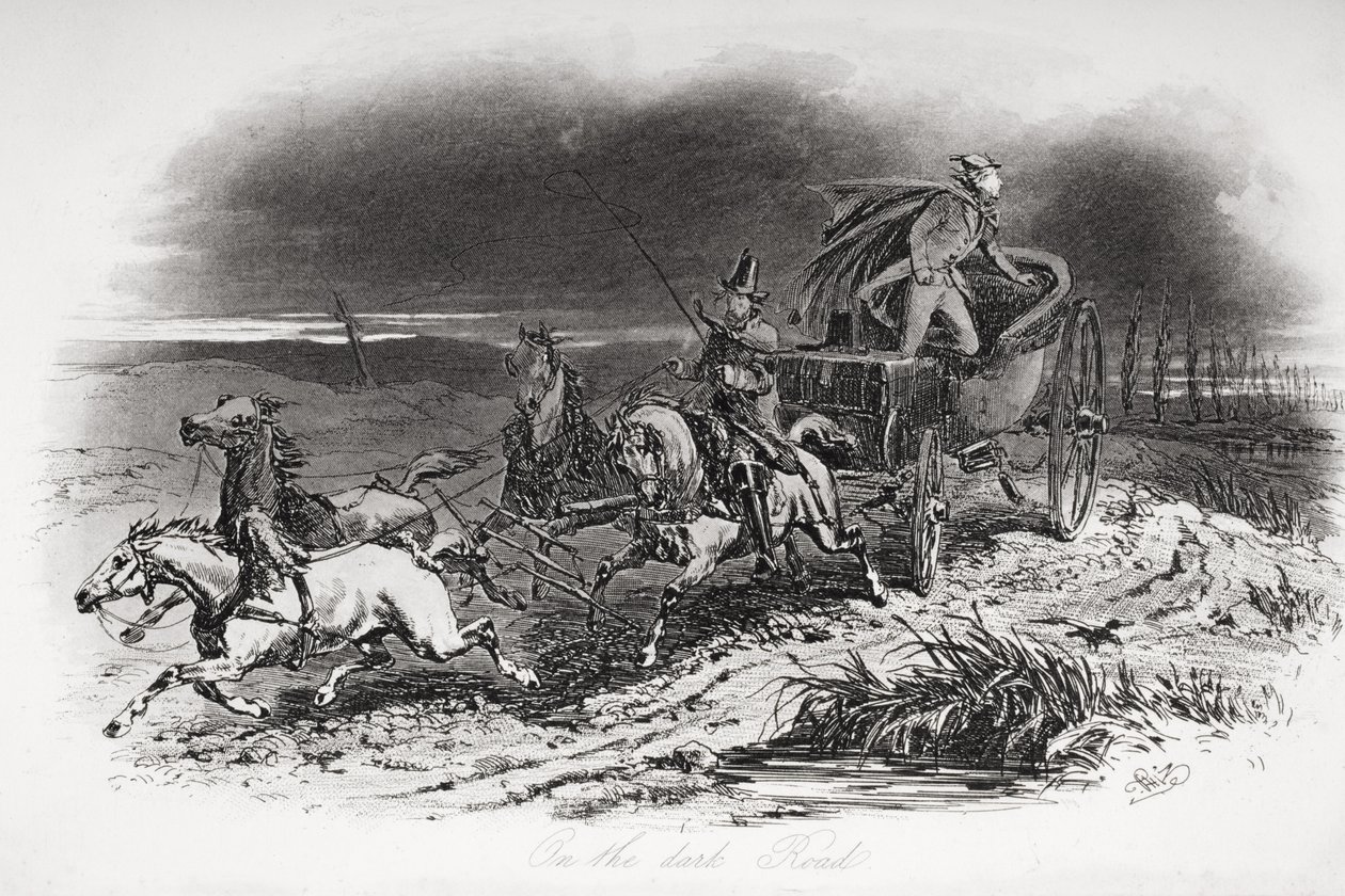 Sur la route sombre, illustration de 