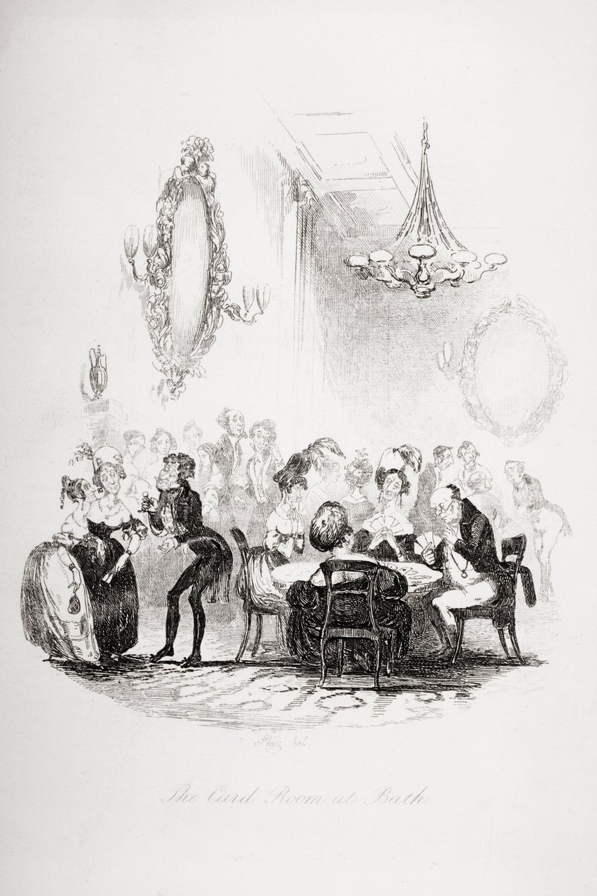 La salle de cartes à Bath, illustration de 