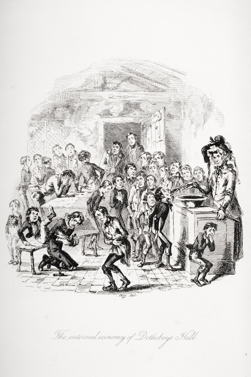 Illustration pour Nicholas Nickleby de Charles Dickens - Hablot Knight (1815-92) Browne