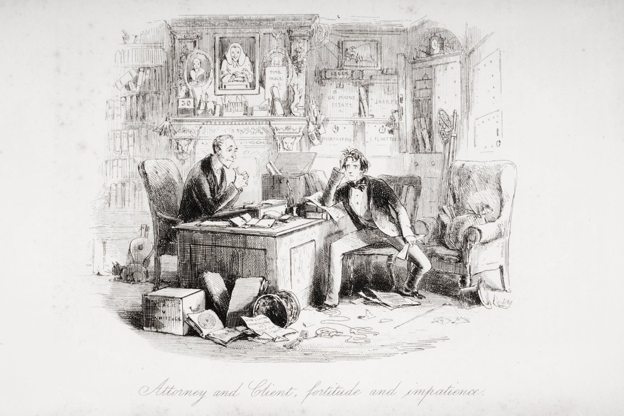 Avocat et Client, fortitude et impatience, illustration de 