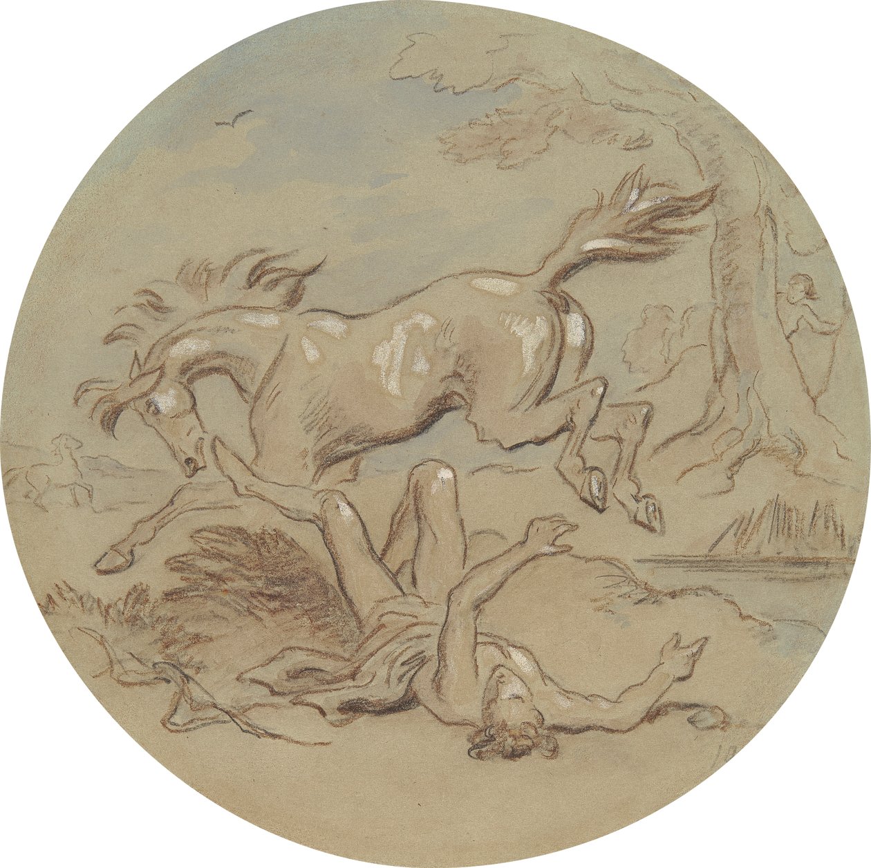 Un des dix-huit dessins pour une série de planches illustrant Vénus et Adonis - Hablot Knight Browne