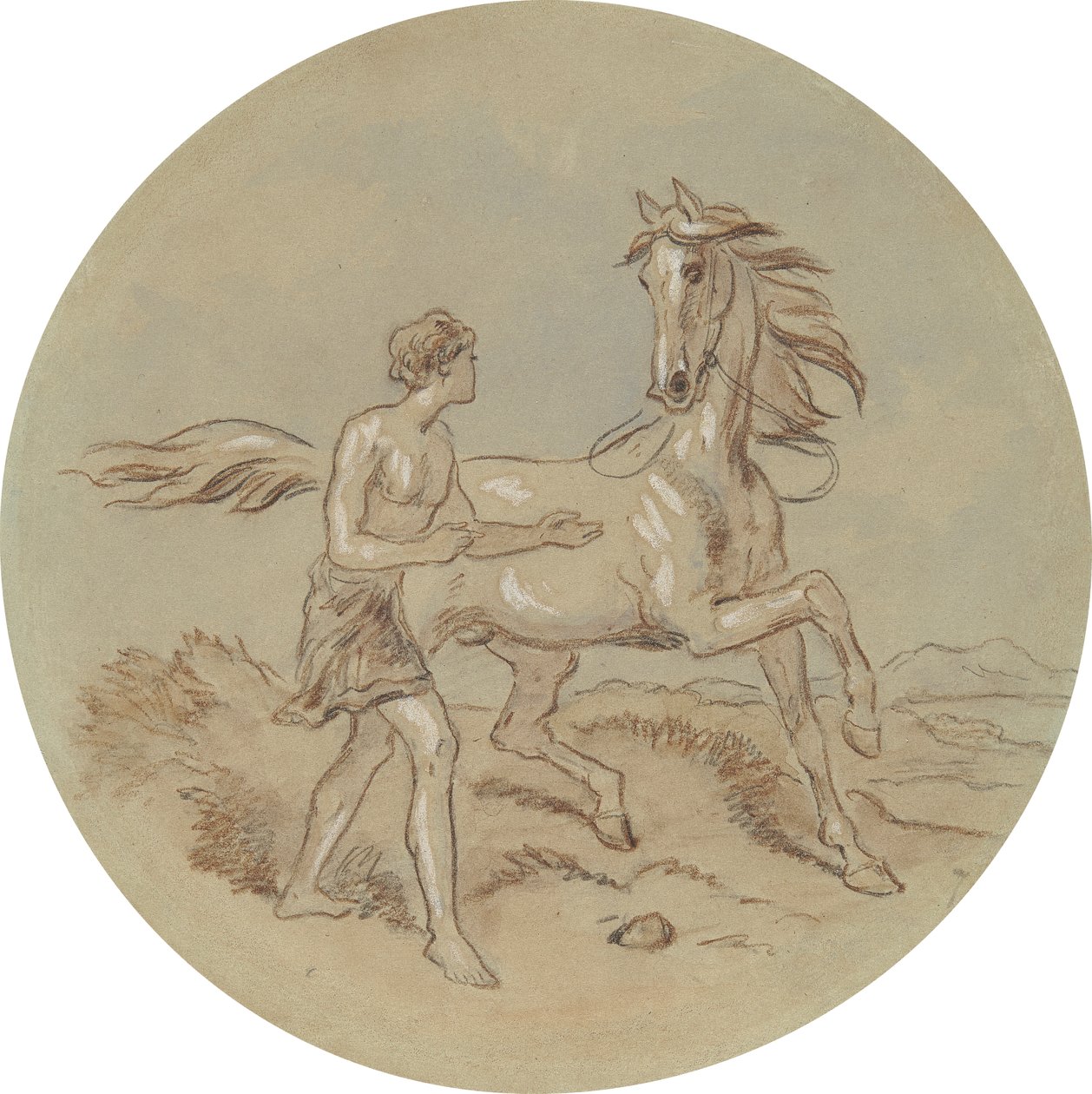 Un des dix-huit dessins pour une série de planches illustrant Vénus et Adonis - Hablot Knight Browne
