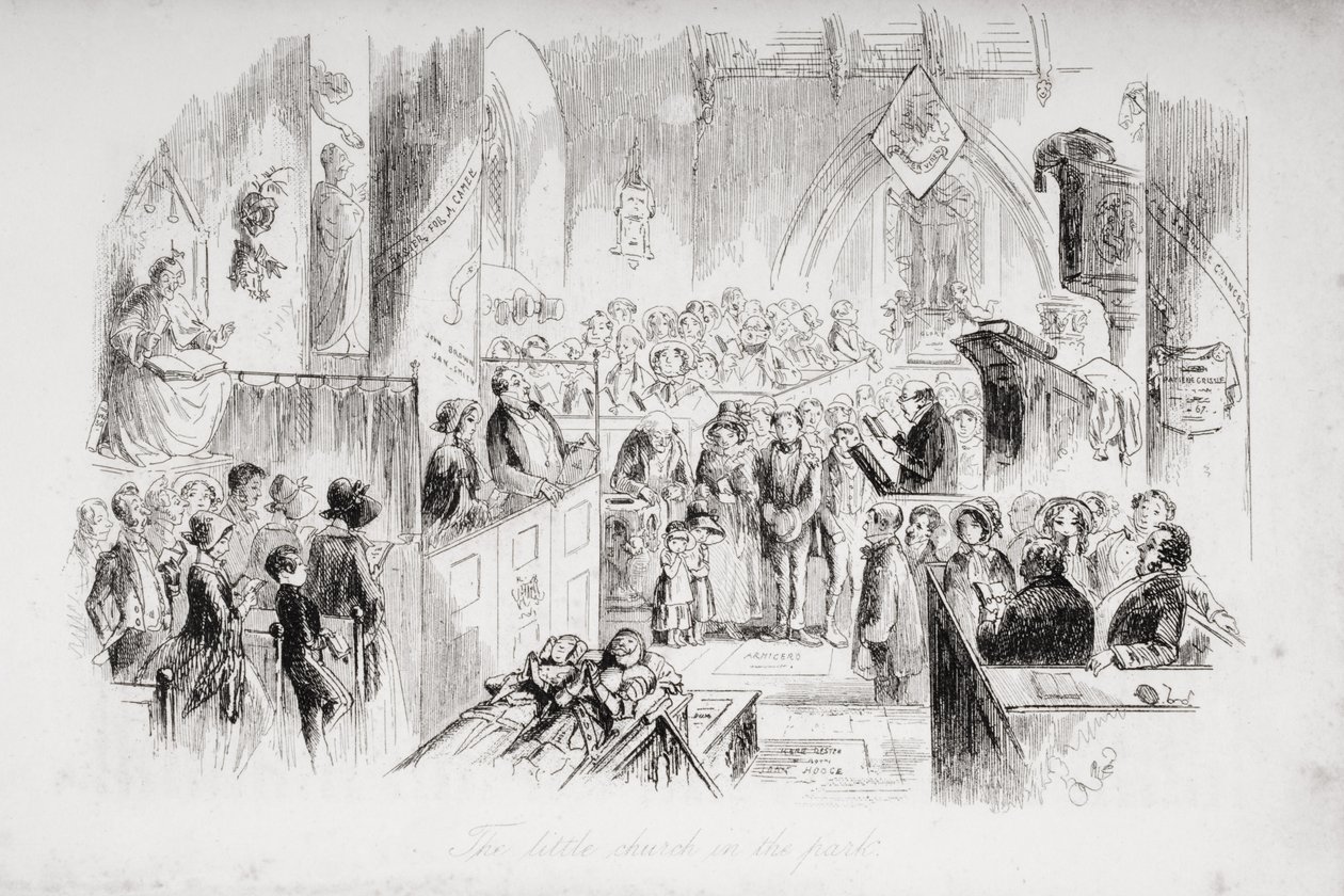La petite église dans le parc, illustration de 