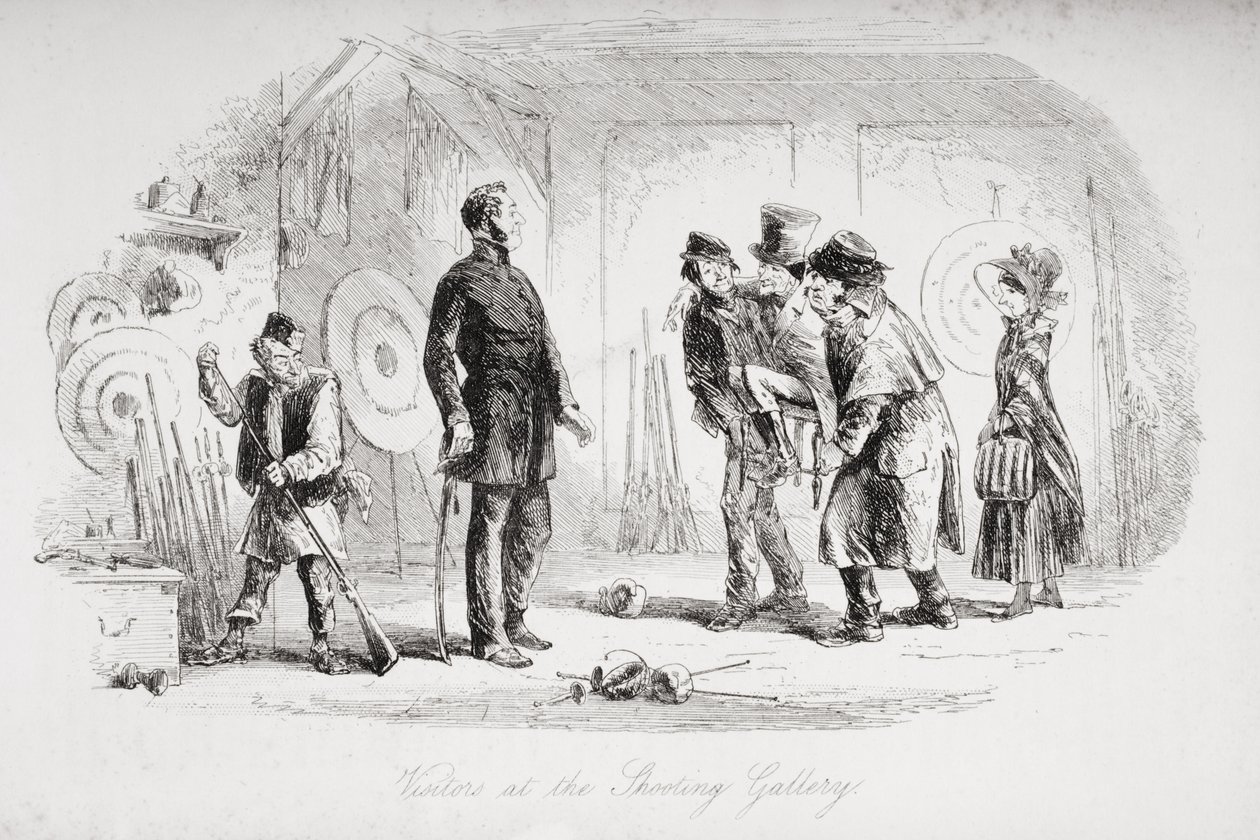 Visiteurs à la galerie de tir, illustration de 