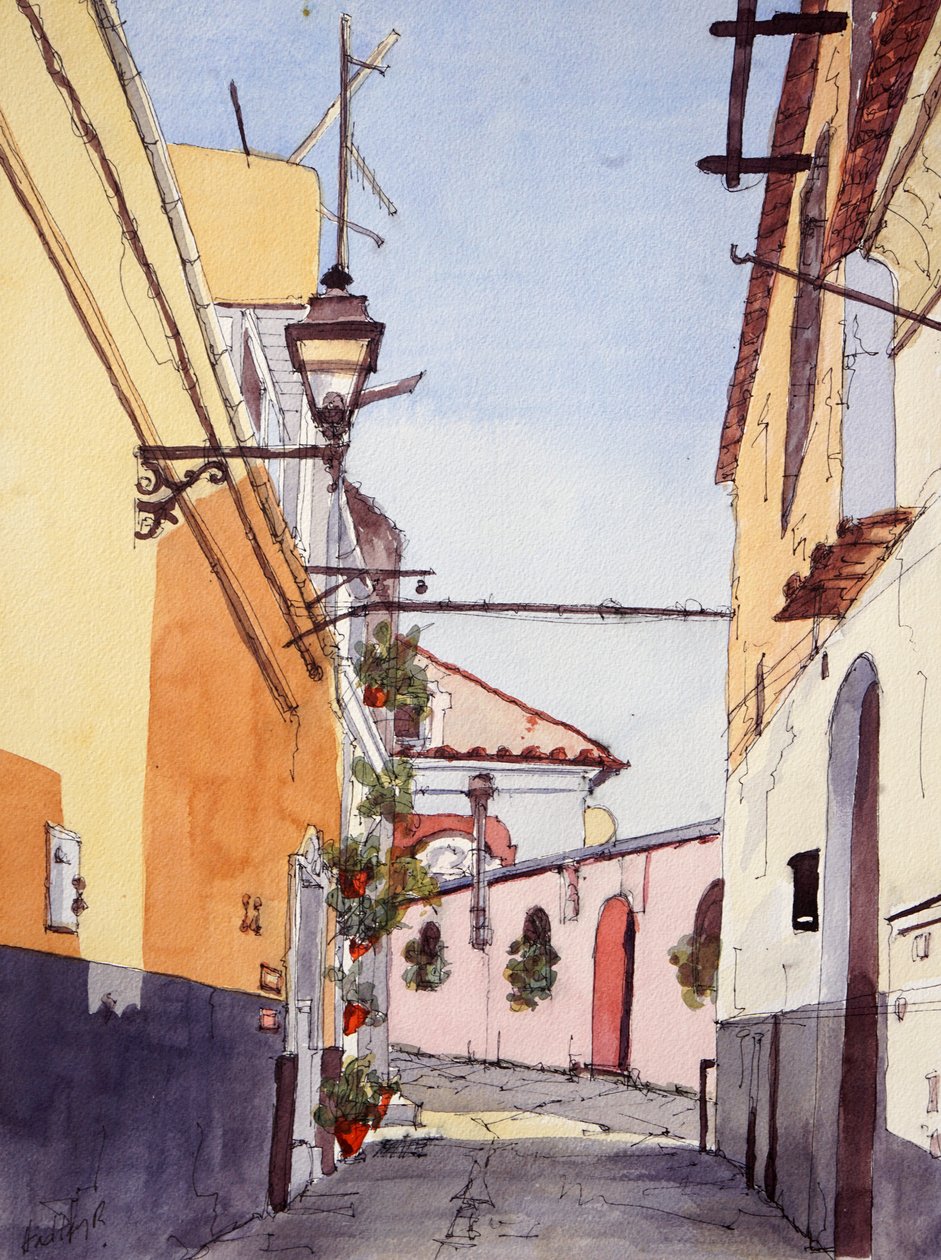 Rue latérale, Positano, Italie, c.2024 - Hadley Rampton