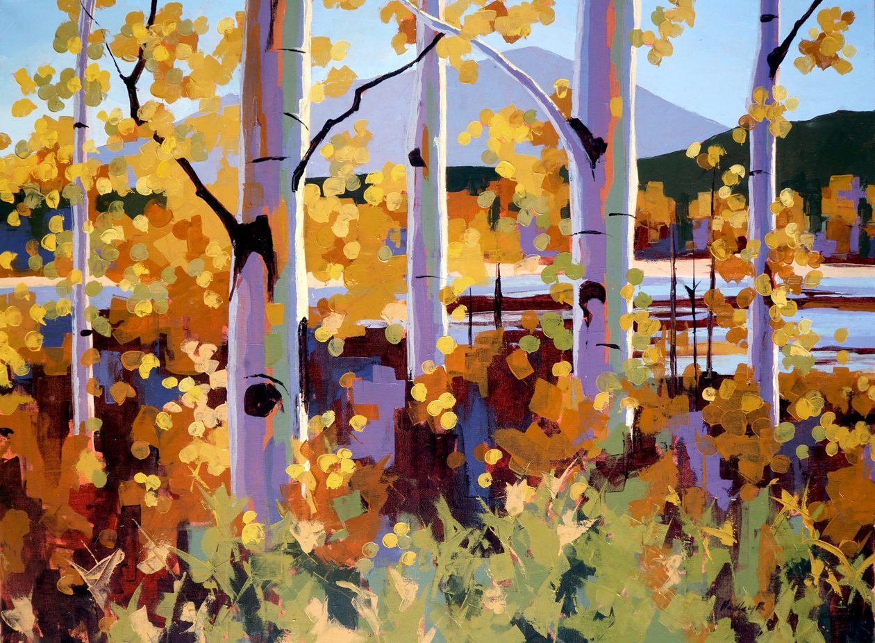 Teton Aspen, vers 2024 (huile sur toile) - Hadley Rampton