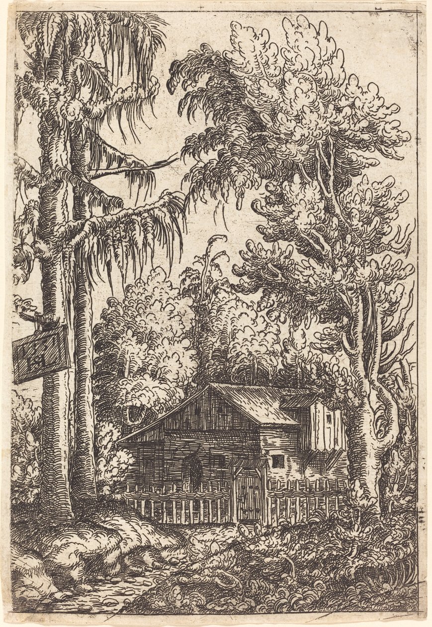 Paysage avec vue sur la chaumière d