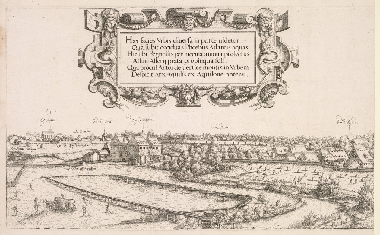 Vue panoramique de Nuremberg: Partie gauche, 1552 - Hanns Sebald Lautensack