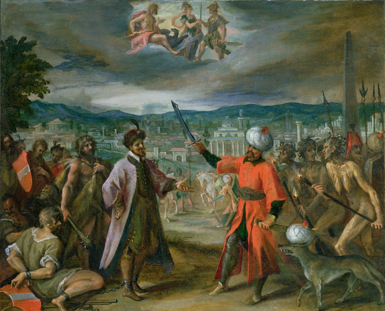 Allégorie des guerres turques : La déclaration de guerre à Constantinople, 1603-4 - Hans von Aachen