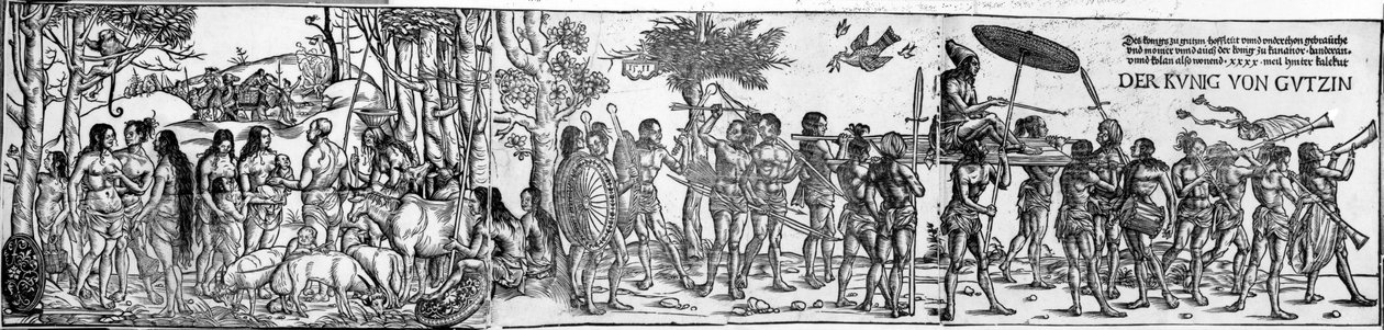 Der kuing von Gutzin, gravure réalisée par George Glockendon, 1511 - Hans Burgkmair