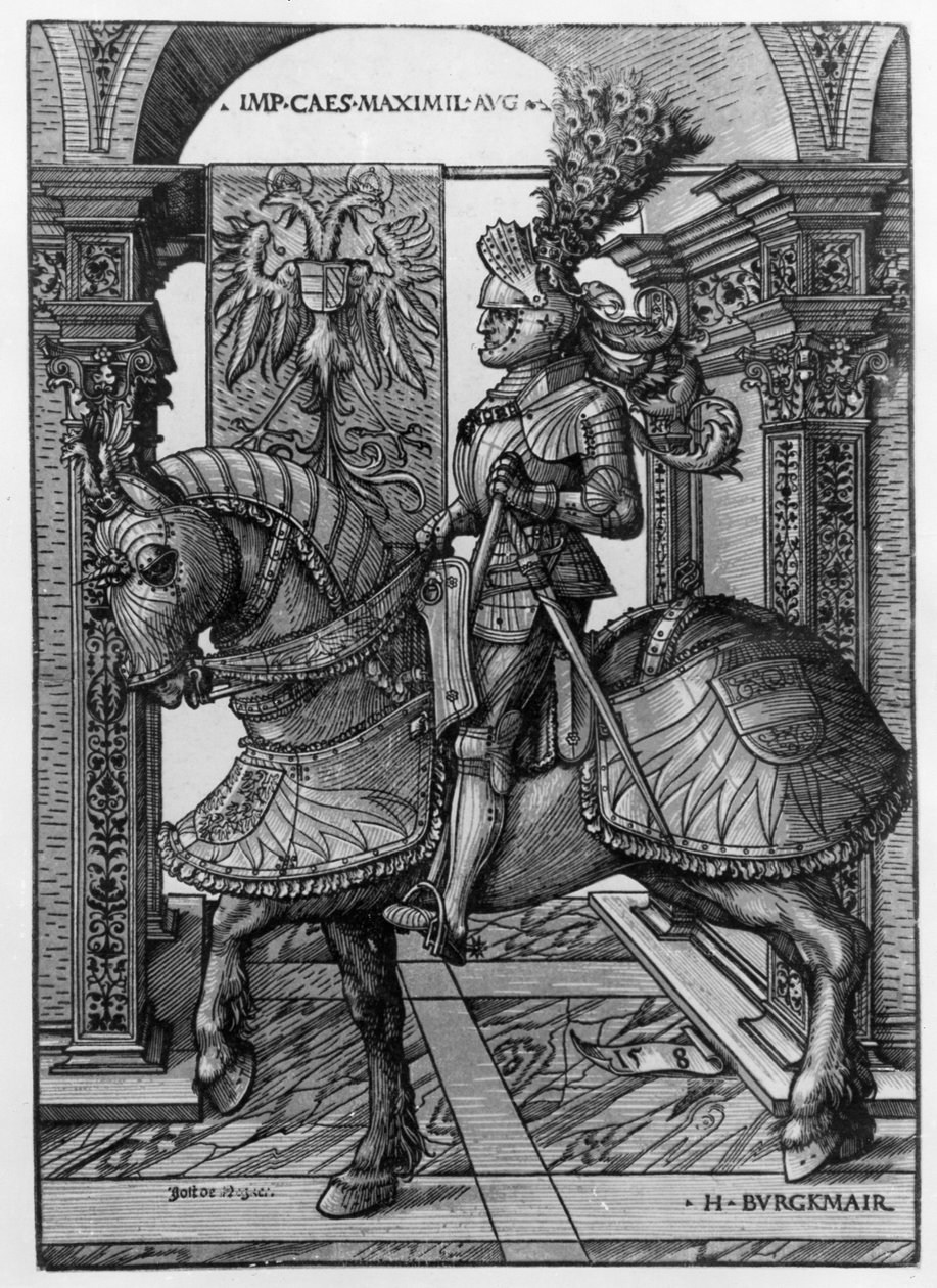 Portrait équestre de Maximilien I (1459-1519) vers 1508 - Hans Burgkmair