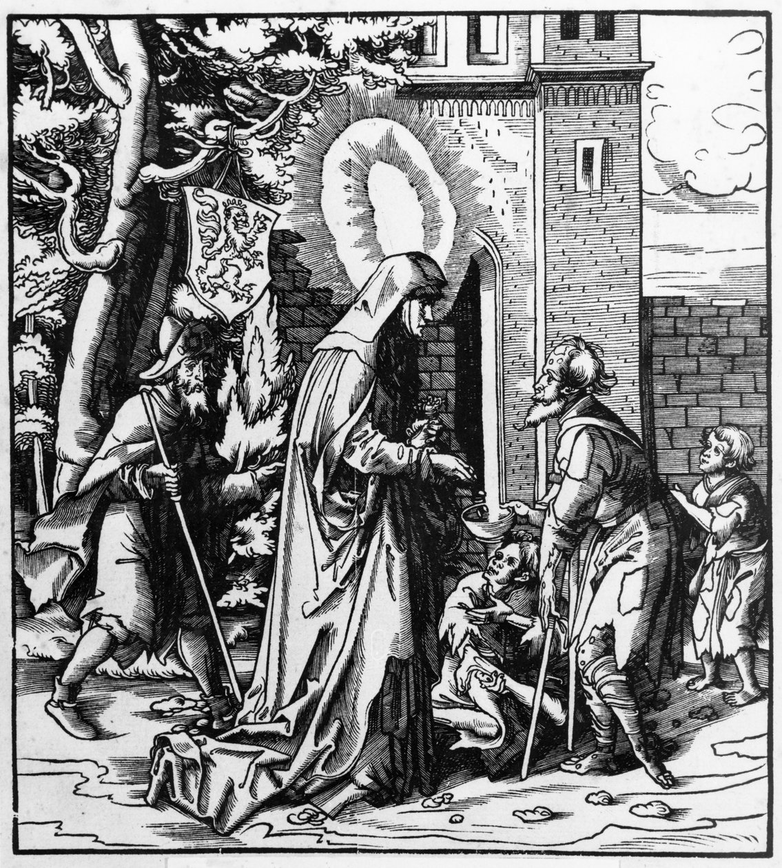Sainte Iduberge aidant les lépreux - Hans Burgkmair