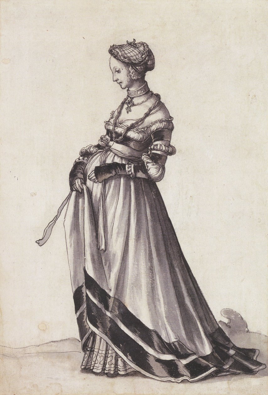 Femme de Bâle marchant vers la gauche - Hans Holbein der Jüngere