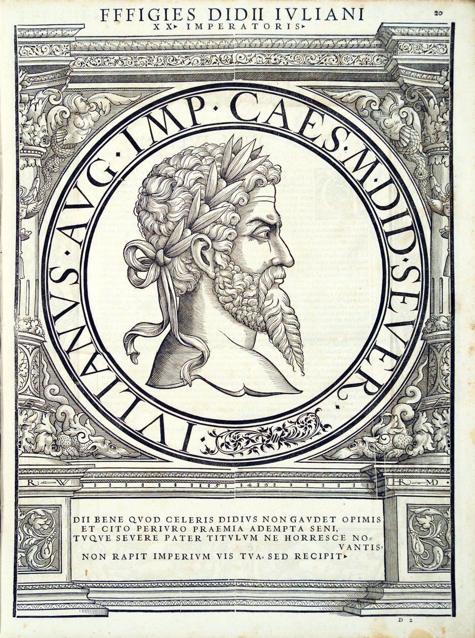 Didius Julianus, illustration de Imperatorum romanorum omnium orientalium et occidentalium verissimae imagines ex antiquis numismatis - Hans Rudolf Manuel Deutsch
